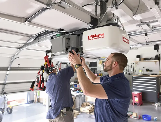 St. Simons Garage Door Repair technician performing advanced diagnostics on garage opener in St. Simons
