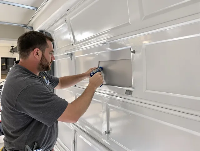 Garage door panel repair by St. Simons Garage Door Repair in St. Simons