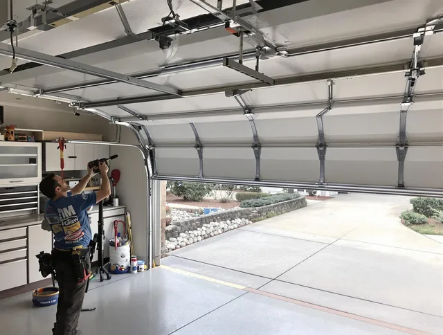 Garage door track repair service by St. Simons Garage Door Repair in St. Simons